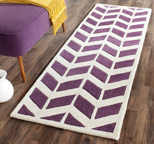 Safavieh Chatham 746 Hand Tufted  Rug Purple / Ivory CHT746F-2