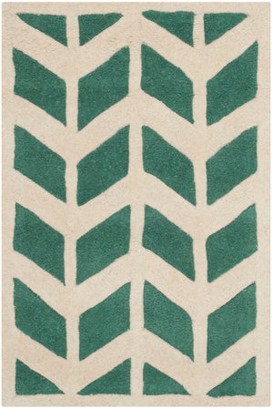 Safavieh Chatham 746 Hand Tufted  Rug Teal / Ivory CHT746T-2