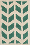 Safavieh Chatham 746 Hand Tufted  Rug Teal / Ivory CHT746T-2