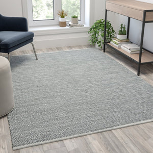 English Elm Abbott 5' x 7' Stylish Handwoven Indoor/Outdoor Area Rug in Grey - Durable, Easy Care, Allergen Resistant CI-20-9397-57-BL-GG