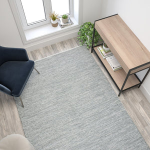 English Elm Abbott 5' x 7' Stylish Handwoven Indoor/Outdoor Area Rug in Grey - Durable, Easy Care, Allergen Resistant CI-20-9397-57-BL-GG