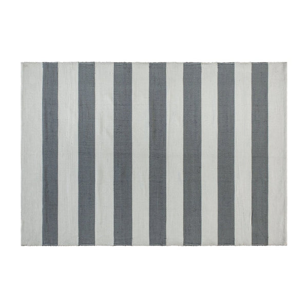 English Elm Melissa Grey & White Striped Handwoven Area Rug - Stylish, Stain-Resistant for Indoor/Outdoor Use! CI-20-9409-57-GR-WH-GG