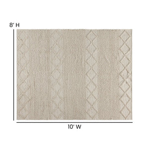 English Elm Melissa 8' x 10' Handwoven Area Rug - Modern Ivory Geometric Design for Comfort & Style in Any Room CI-20-9450A-810-CR-GG