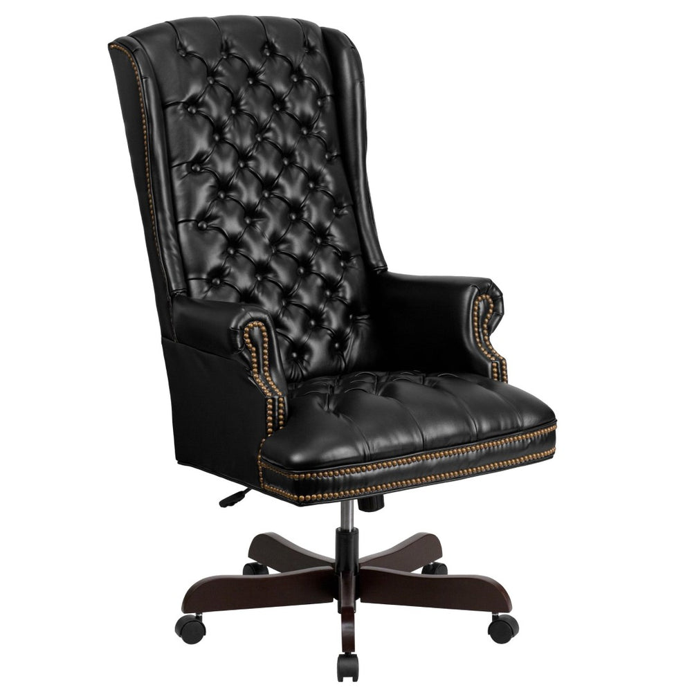 English Elm Turner High Back Executive Swivel Office Chair - Luxurious Tufted Ergonomic Design for Comfort Black CI-360-BK-GG