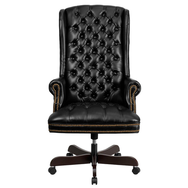 English Elm Turner High Back Executive Swivel Office Chair - Luxurious Tufted Ergonomic Design for Comfort Black CI-360-BK-GG