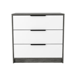 English Elm Kaia 3-Drawer Dresser with Spacious Top and Modern Two-Tone Finish, 27.5" Wide Storage Solution Multicolor 31.5 L x 21.3 W x 11 H B20092022