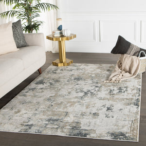 Jaipur Living Cirque Lynne Ciq01 Powerloomed Machinemade 55% Viscose 45% Polyester Abstract Abstract Indoor Rug Taupe, Slate 55% Viscose 45% Polyester Rug139814