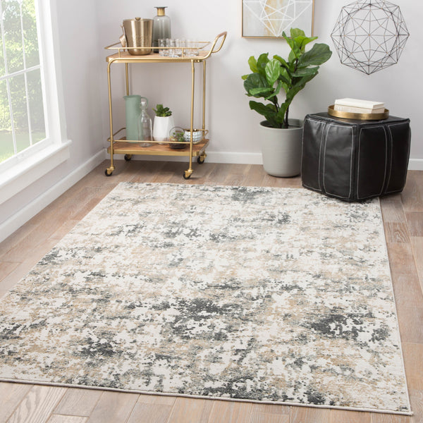 Jaipur Living Cirque Arvo Ciq09 Powerloomed Machinemade 54% Polyester 46% Viscose Abstract Abstract Indoor Rug Gray, Tan 54% Polyester 46% Viscose Rug137455
