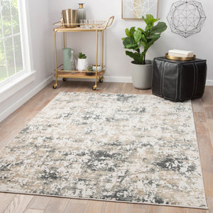 Jaipur Living Cirque Arvo Modern Industrial Machine Made Indoor Rug White 6'7"x9'6"
