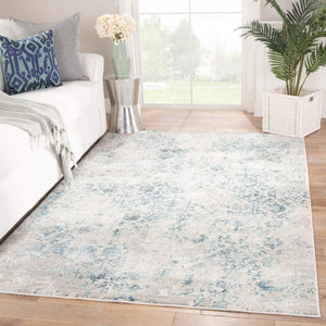 Jaipur Living Jaipur Living Siena Damask Runner Rug Viscose Blend High-low Pile Transitional Hallway Blue 2'X3' RUG142028