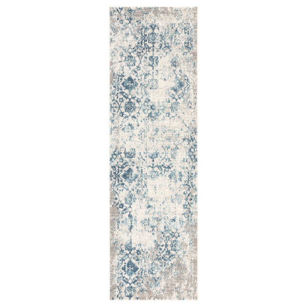 Jaipur Living Jaipur Living Siena Damask Runner Rug Viscose Blend High-low Pile Transitional Hallway Blue 2'6"X8' RUG142029