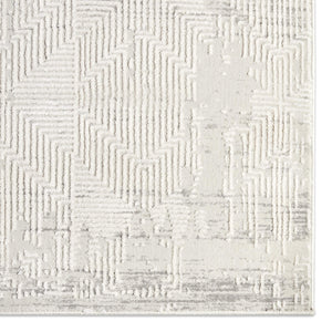 Jaipur Living Jaipur Living Ottavia Viscose Geometric Rug Antique Distressed High Low Pile Accent Gray RSW104782