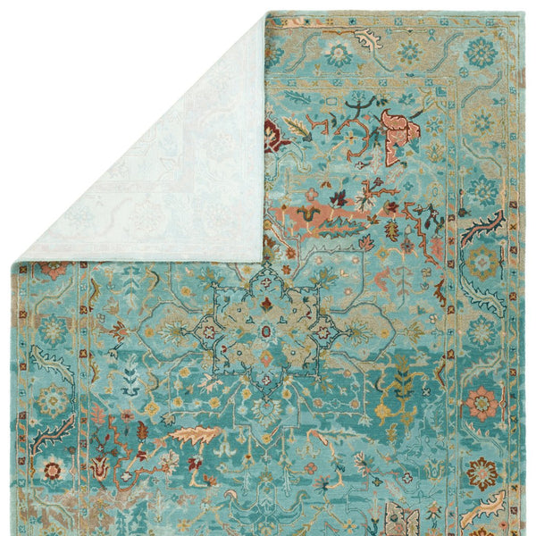Jaipur Living Citrine Cristobol Cit13 Tufted Handmade 65% Viscose 35% Wool Vintage Medallion Indoor Rug Turquoise, Pink 65% Viscose 35% Wool, 100% Polyester Rug158213