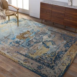 Jaipur Living Citrine Forza Modern Updated Traditional Handmade Indoor Rug Blue 6'x9'