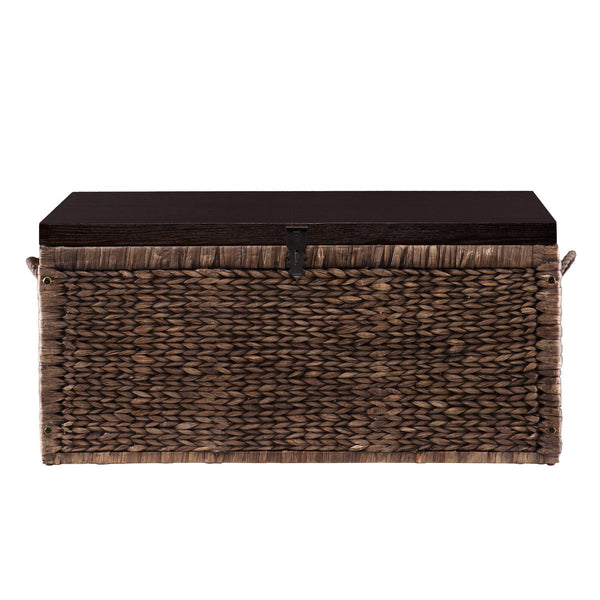 Safavieh Harrowell Water Hyacinth Trunk Woven Storage Chest For Bohemian Living Rooms CK0124