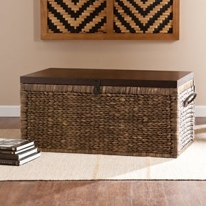 Safavieh Harrowell Water Hyacinth Trunk Woven Storage Chest For Bohemian Living Rooms CK0124
