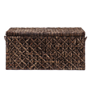 Safavieh Hawridge Handwoven Water Hyacinth Trunk With Rope Handles For Coastal Living Room Storage CK0126