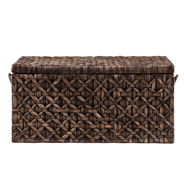 Safavieh Hawridge Handwoven Water Hyacinth Trunk With Rope Handles For Coastal Living Room Storage CK0126