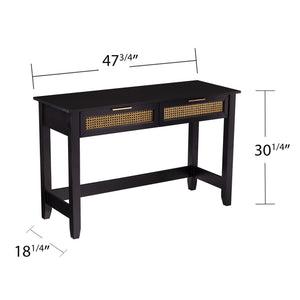 Safavieh Holly Martin Chekshire Black Console Table With Woven Drawers For Entryway Storage CK1003003