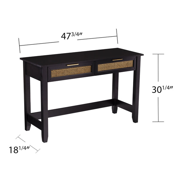 Safavieh Holly Martin Chekshire Black Console Table With Woven Drawers For Entryway Storage CK1003003
