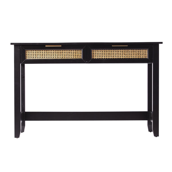 Safavieh Holly Martin Chekshire Black Console Table With Woven Drawers For Entryway Storage CK1003003