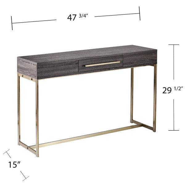 Safavieh Akmonton Narrow Entryway Console Table With Iron Frame And Hidden Drawer For Modern Spaces CK1004803
