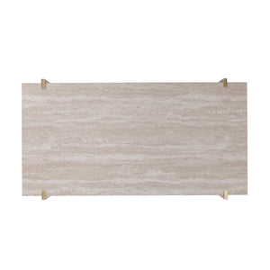 Safavieh Ardmillan Faux Marble Top Coffee Table With Open Shelf And Iron Legs For Living Room BRASS CK1004900