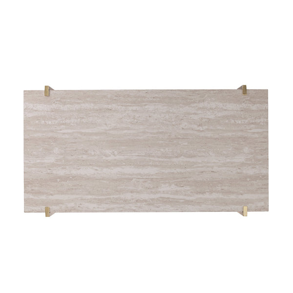 Safavieh Ardmillan Faux Marble Top Coffee Table With Open Shelf And Iron Legs For Living Room BRASS CK1004900