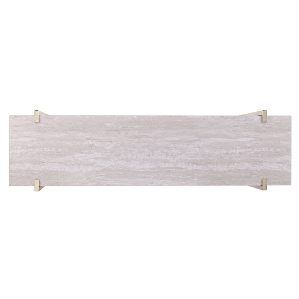 Safavieh Ardmillan Two Tier Faux Marble Console Table With Iron X Base For Entryway BRASS CK1004903