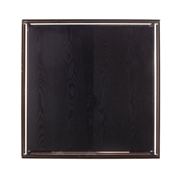 Safavieh Lexina Shadowbox Cocktail Table With Tempered Glass Top And Modern Metal Frame CHAMPAGNE CK1005400