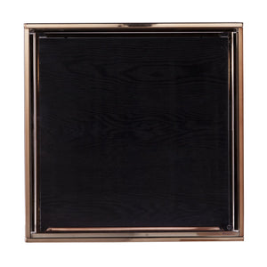 Safavieh Lexina Industrial Iron Frame End Table With Tempered Glass Top And Open Display Shelf CHAMPAGNE CK1005402