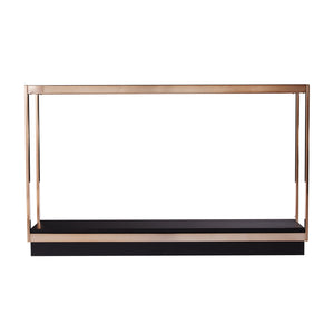 Safavieh Lexina Tempered Glass And Iron Console Table For Entryways With Lower Storage Shelf CHAMPAGNE CK1005403