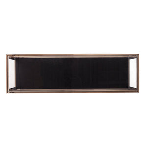 Safavieh Lexina Tempered Glass And Iron Console Table For Entryways With Lower Storage Shelf CHAMPAGNE CK1005403