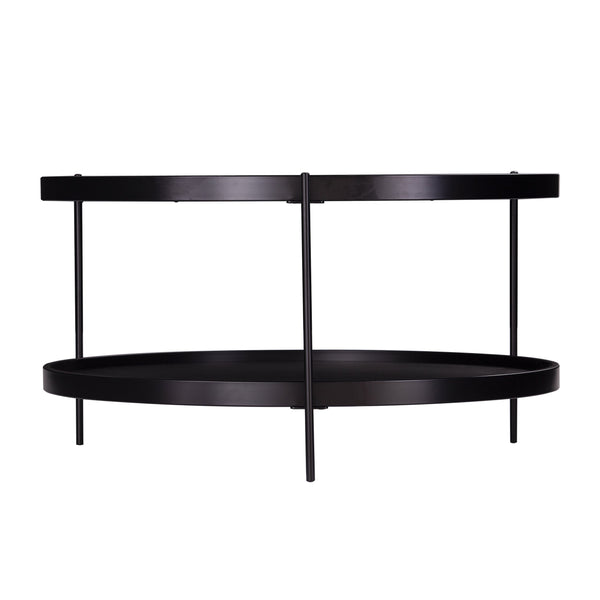 Safavieh Verlington Two Tier Round Coffee Table With Iron Legs And Farmhouse Tray Top Design CK1005600