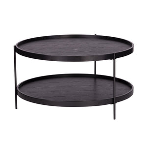 Safavieh Verlington Two Tier Round Coffee Table With Iron Legs And Farmhouse Tray Top Design CK1005600