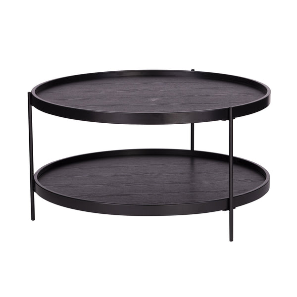 Safavieh Verlington Two Tier Round Coffee Table With Iron Legs And Farmhouse Tray Top Design CK1005600
