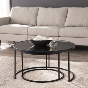 Safavieh Downham Antique Mirror Nesting Tables Two Piece Set For Elegant Living Room Display CK1024704