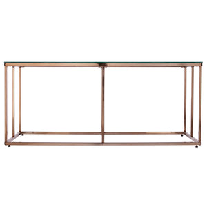 Safavieh Nicholance Art Deco Iron Frame Coffee Table With Tempered Glass Top For Modern Living CHAMPAGNE CK1082100