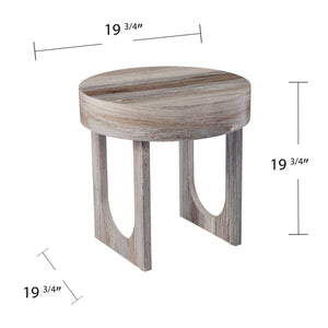 Safavieh Chadkirk Round Faux Marble Top Accent Table With Geometric Legs For Modern Living CK1126302