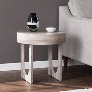 Safavieh Chadkirk Round Faux Marble Top Accent Table With Geometric Legs For Modern Living CK1126302