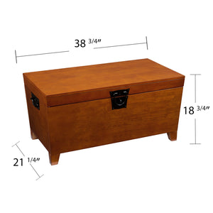 Safavieh Pyramid Trunk Style Coffee Table With Hidden Storage Birch Veneer And Solid Poplar Legs BROWN CK1224