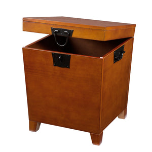 Safavieh Pyramid Mission Oak Lift Top End Table With Hidden Storage For Living Room Decor BROWN CK1225