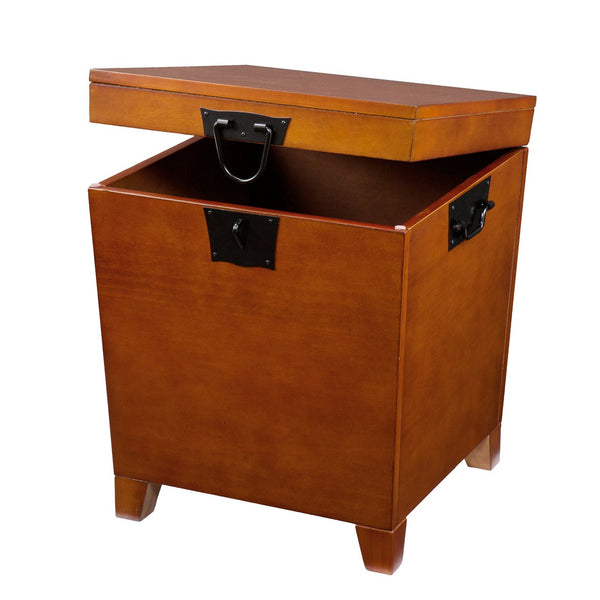 Safavieh Pyramid Mission Oak Lift Top End Table With Hidden Storage For Living Room Decor BROWN CK1225