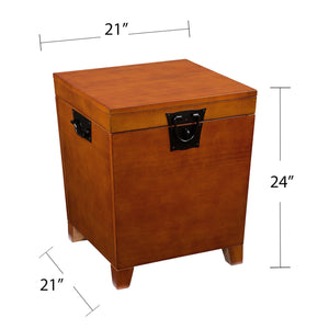 Safavieh Pyramid Mission Oak Lift Top End Table With Hidden Storage For Living Room Decor BROWN CK1225