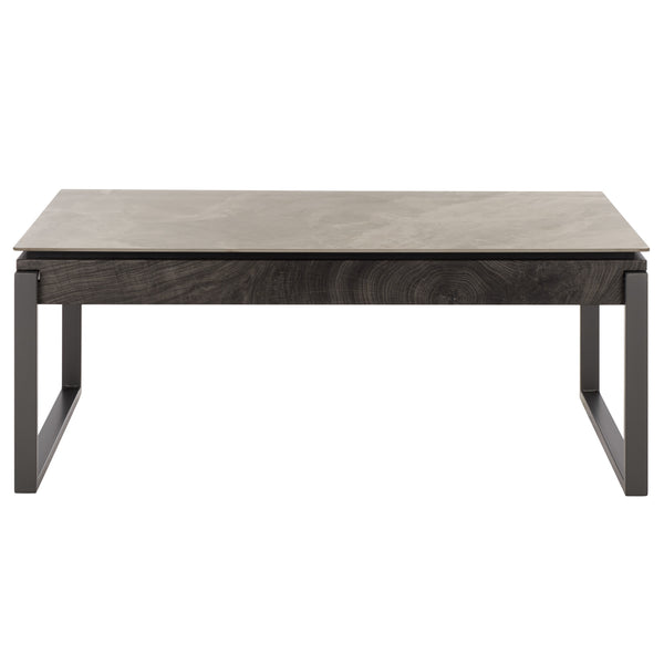 Safavieh Kota Modern Industrial Coffee Table With Hidden Drawer And Stone Look Mdf Top GREY / BLACK CK12310