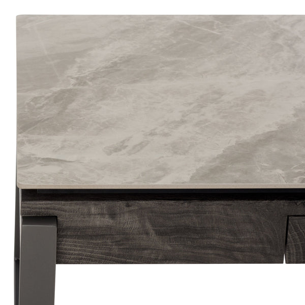 Safavieh Kota Modern Industrial Coffee Table With Hidden Drawer And Stone Look Mdf Top GREY / BLACK CK12310