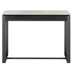 Safavieh Kota Console Table Stone Top Powder Coated Metal Frame Modern Entryway Accent GREY / BLACK CK12313
