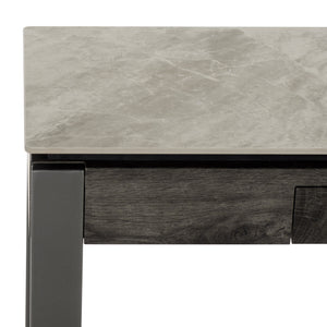 Safavieh Kota Console Table Stone Top Powder Coated Metal Frame Modern Entryway Accent GREY / BLACK CK12313