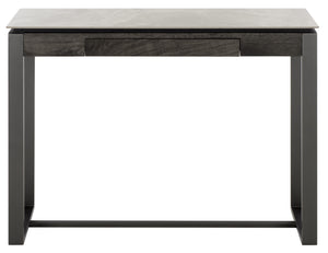 Safavieh Kota Console Table Stone Top Powder Coated Metal Frame Modern Entryway Accent GREY / BLACK CK12313