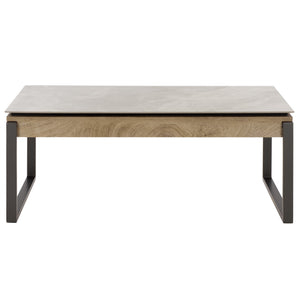 Safavieh Kota Modern Industrial Coffee Table With Hidden Drawer And Stone Look Mdf Top GREY / GREY CK12320